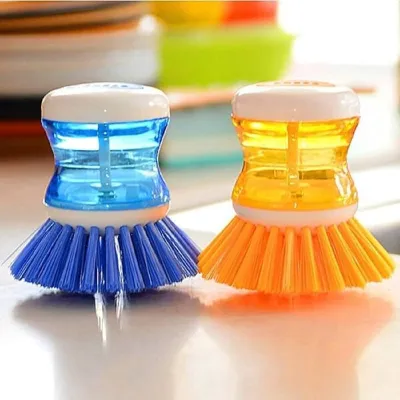 Dish Brush with Liquid Soap Dispenser (1 Pc)